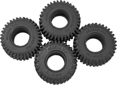 4PCS HIRCQOO 1.0" SCX24 Rubber Crawler Mud Terrain Micro Rubber Tire Compatible with Axial 1/24 Gladiator Bronco B17 C10 JLU Deadbolt RC Crawler C...