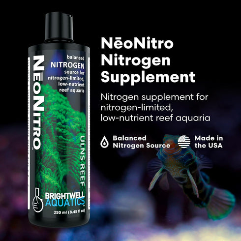 Brightwell Aquatics NeoNitro Balanced Nitrogen Supplement - Reef Nutrient Enhancer for Ultra-Low Nutrient Systems - Aquarium Water Treatments, 16....