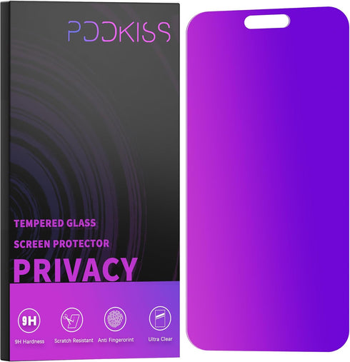 Compatible for iPhone 15 Pro Max Privacy Screen Protector Tempered Glass 6.7 Inch, Purple Gradient Anti Spy Anti Blue Light HD Easy Installation.....