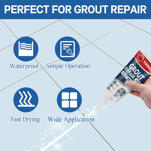 Tile Grout, 2 Pack White Grout Filler Tube, Grout Sealer for Bathroom, Shower, Kitchen, Floor Tile, Fast Drying Grout Pen Paint, Grout Repair Kit ...