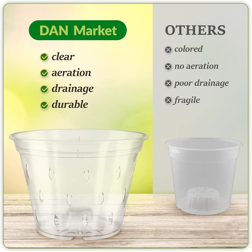 Orchid Breathable Slotted Clear Plastic Pot (4.5 inch (4 Pack))...