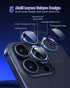 Compatible for iPhone 15 Pro/iPhone 15 Pro Max Camera Lens Protector Tempered Glass Screen Clear, Anti-Explosion Metal Ring Camera Cover for iPhon...