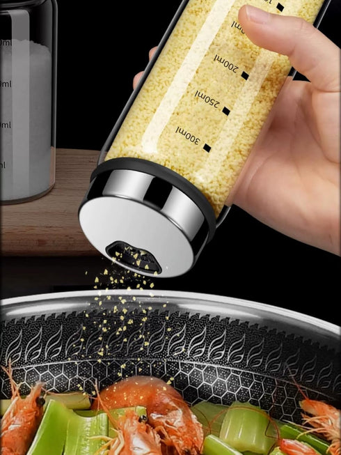 10 oz Salt and Pepper Shakers with Adjustable Outlet Holes Clear Glass Shaker Bottles Spice Seasoning Cans for Kitchen Decor Home Restaurant BBQ C...