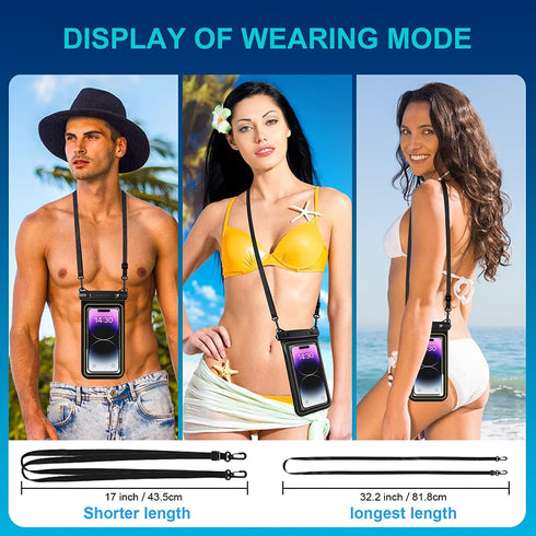 Floating Waterproof Phone Pouch Detachable Lanyard IPX8 Universal Waterproof Phone Case Underwater Dry Bag Compatible with 15 14 Pro Max 13 Pro 12...