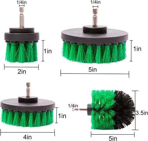 4 Packs Drill Brush Kit, Drill Scrubber Attachment Set for Cleaning Kitchen, Stove, Cabinet, Counter, Carpet, Linoleum...
