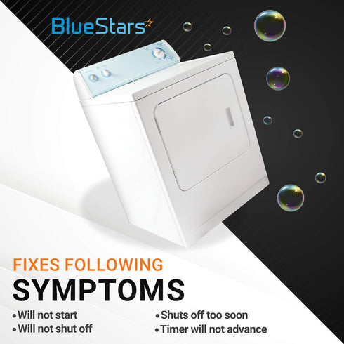 (2023 Update) WE1M654 Dryer Timer Knob with Reinforced Metal Ring Replacement Part by BlueStars - Exact Fit For GE & Hotpoint Dryers - Replaces AP3995098 WE01M0443 WE1M443 1264290 - PACK OF 2