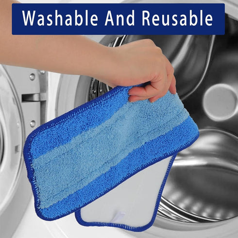 4Pack Reusable Microfiber Mop Pads for Bona Mop, Bona Hardwood & Hard-Surface Floor Cleaner, 18" Cleaning Mop Refill Pad Washable Wet Dry Pads Swe...