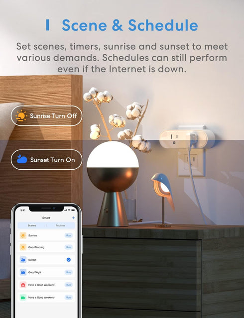 meross WiFi Dual Smart Plug, Smart Outlet Supports Apple HomeKit, Siri, Alexa, Google Assistant & SmartThings, Voice & Remote Control, 10A, Timer,...