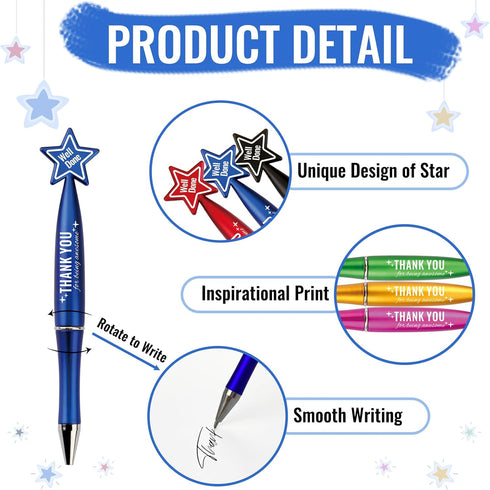 48 Pcs Inspirational Thank You Pens Employee Appreciation Gifts Thank You for Being Awesome Ballpoint Pens Graduation Gifts Motivational Pen for T...