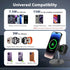 Magnetic Wireless Charger for iPhone-2 in 1 Foldable MagSafe Wireless Charging Station for iPhone/Apple Watch, Detachable 15W Fast Travel Charging...