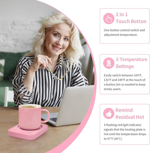Coffee Mug Warmer, Smart Coffee Warmer for Desk, 3 Temperature Control & Auto Shut Off, Cup Warmer for Candle,Milk,Tea,Beverage,Cute Coffee Lovers...