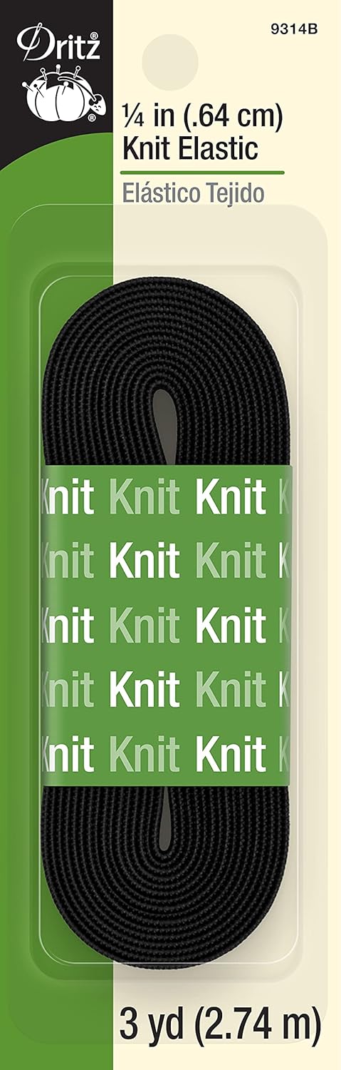 Dritz, 1/4-Inch by 3-Yards, Black Knit Elastic...