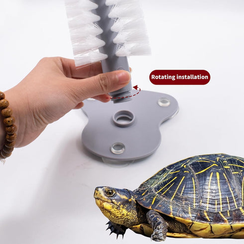 4 PCS Turtle Shell Brush with Suction Cup for Tank, Turtle Scrub Brush Turtle Scratches Back Brush Triple Strong Suction Turtle Shell Cleaning Bru...