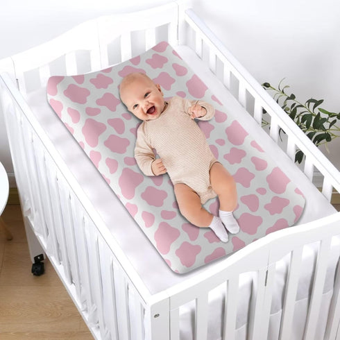 Cow Baby Changing Pad Cover Waterproof Cradle Sheets Infant/Toddler Cozy Breathable Universal Tray Table Mat Stretchy Lightweight Sheet Crib Mat...