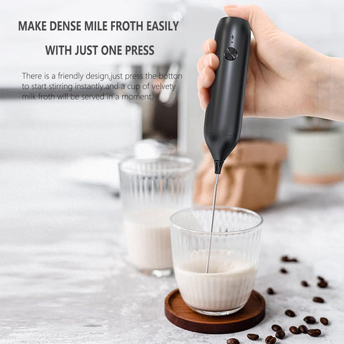 Electric Milk Frother Coffee Mixer Wand USB Rechargeable Drink Mixer Stainless Steel Mini Whisk for Egg,Drink Frother Portable Kitchen Cooking Sup...