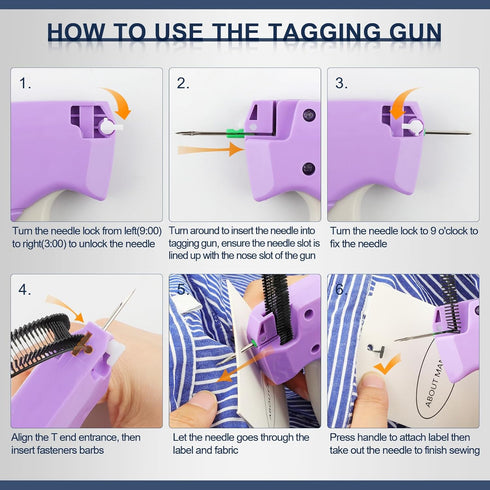 Quick Clothing Fixer, Speedy Tagging Gun for Clothes, Handheld Tag Attacher Gun with 10 Needles & 1000 Pcs Barbs Fasteners for Retail Hang Price F...