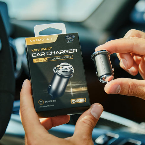 Mini Car Quick Charger | 45W Dual Port USB Type-A & C | Fast Charging for All Smartphones & Tablets, including iPhone, Samsung Galaxy, etc. | Mini...