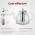 Glass Teapot, 40oz/1200mL Glass Kettle with Removable Stainless Steel Infuser for Blooming Tea & Loose Leaf Tea, Gooseneck Tea Pot, Gift Box for T...