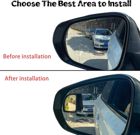LivTee 2PCS Fan Blind Spot Mirror, HD Glass and ABS Housing Convex Wide Angle Rearview Mirror with Adjustable Stick for Universal Car, Black...