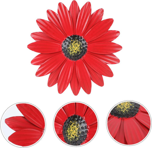 LIFKOME 1Pc wrought iron wall hanging daisy flower wall art decor sunflower bathroom decor Metal Daisy Flower Wall Decor wall flower sculpture gar...
