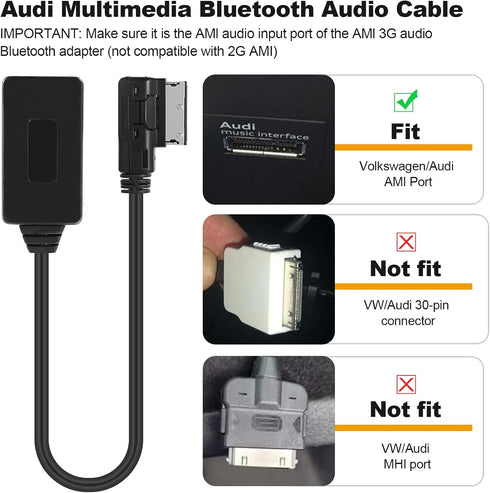 OCR Bluetooth 5.0 Audio Adapter, Wireless Bluetooth Music Adapter for AMI 3G Compatible for VW/Audi AMI Port Cable Music Play Connector Works with...