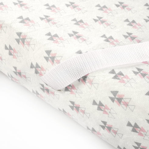 Lush Decor Baby Elephant Stripe Geo Soft & Plush Changing Pad Cover, 32" x 16" x 5", Pink & Gray...