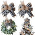 Buffalo Plaid Burlap Bows for Wreath 2 Pack,12”x9.4”Large Rustic Farmhouse Decor Tree Topper Check Bow Decorations for Fall Wedding Holiday Party ...