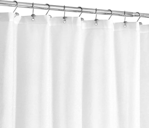 N&Y HOME Fabric Shower Curtain or Liner with Magnets - Soft Cloth Shower Liner with Hotel Quality, Machine Washable - White, 72x72...