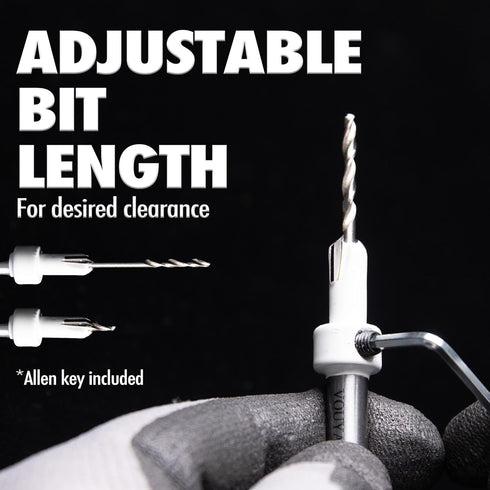 YOUYAR Carbide Tipped Pro Countersink Drill Bit Set #4, 6, 8, 10, 12, 5-Piece Tapered Drill Bit for Wood,High Speed Steel Woodworking Carpentry Re...