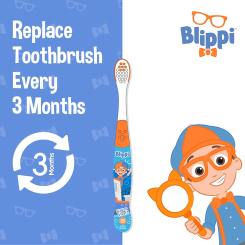 Brush Buddies Blippi Kids Toothbrushes, Manual Toothbrushes for Kids, Toothbrush for Toddlers 2-4 Years, Blippi Childrens Toothbrush, Soft Toothbr...