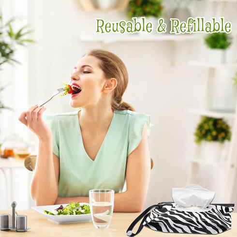 FEBSNOW 4 Pack Baby Wipe Dispenser, Portable Refillable Wipe Holder, Baby Wipes Container, Reusable Travel Wet Wipe Pouch...