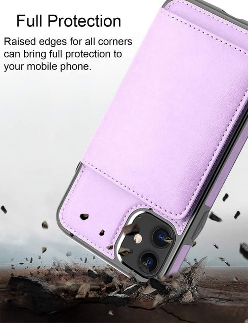 LakiBeibi Case for iPhone 11 with Card Holders, Dual Layer Lightweight Slim Leather Wallet Case Flip Folio Magnetic Lock Protective Case for Apple...