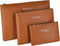3 Pack Makeup Bag for Purse, Vegan Leather, Travel Makeup Pouch Cosmetic Bag Zipper Pouch Bags,Travel Toiletry Bags for Women (Camel Brown, 12.6x9...