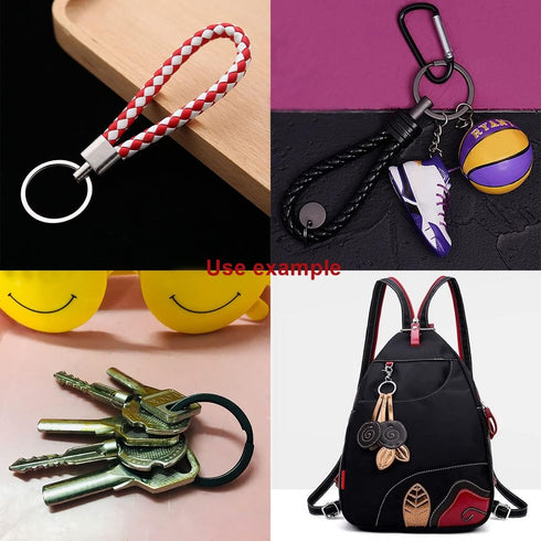 20 Pack Key Ring Keychain 1-1/5 Inch 30mm Diameter Metal Flat Split Key Chains Rings for Home Car Dog Tag Office Lanyards Keys Attachment Black...