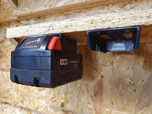 StealthMounts Battery Holder Compatible with Milwaukee M18 (6 Pack) - Black | StealthMounts Battery Mounts | Made in the UK...
