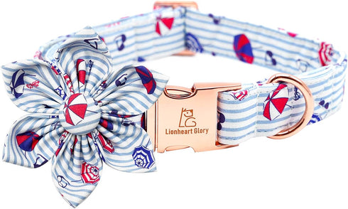 Lionheart glory Summer Dog Collar with Flower, Female Dog Collar Flower for Small Medium Large Dogs Adjustable Dog Flower Collar Bow...