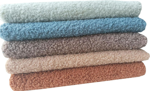5pcs 19.7 x 15.8 Inches Gray Solids DIY Fabric Teddy Short Plush Decorative Cloth Material Set Precut Bundle Patchwork Squares for Home Crafts Sew...