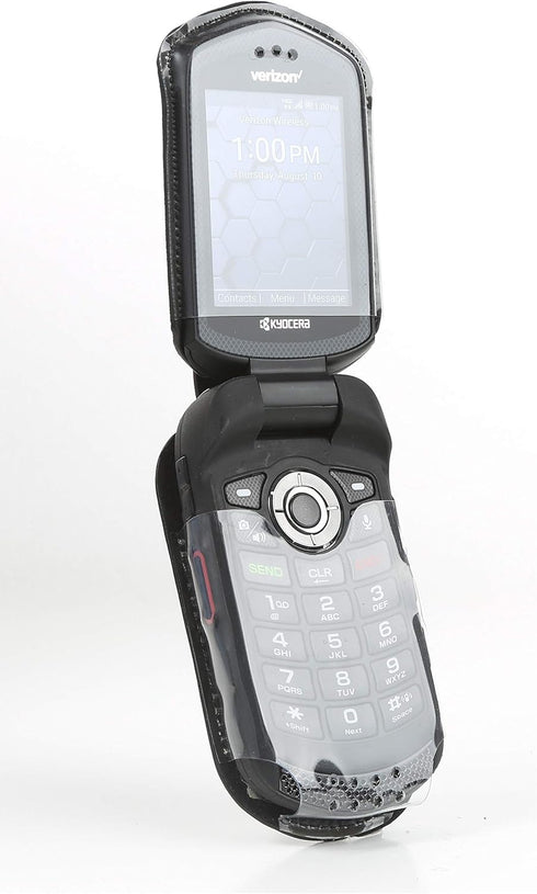 BELTRON Leather Fitted Case for Kyocera DuraXV LTE E4610 (Verizon), DuraXE E4710 (AT&T) - Features: Rotating Belt Clip, Screen & Keypad Protection...