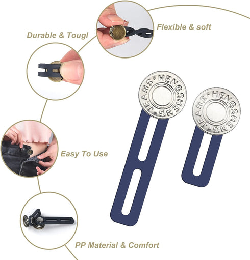 12 Pcs Button Extenders for Jeans, Jean Button Extender, Button Extender for Pants Button Extender, Waist Extenders for Pants for Men Women, Insta...