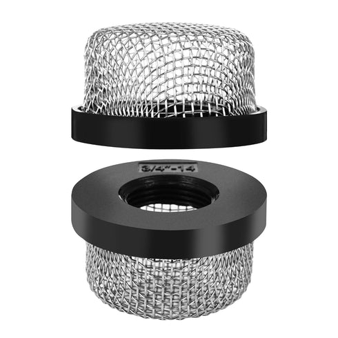 4 Pack Stainless Steel Mesh Strainer, 3/4"-14 Aerator Screen, Compatible with Livewell Pump, Industrial Plumbing Inline, Garden Washers, and Baitw...