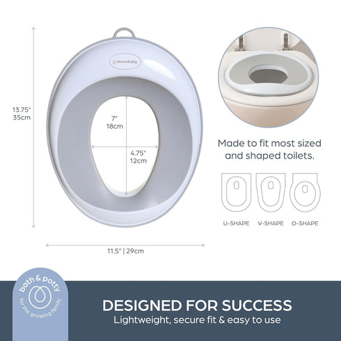 Dreambaby Non-Slip Potty Training Seat, Soft & Comfortable, Easy to Clean, Travel-Friendly, for Toddler Boys and Girls, Fits Round & Oval Toilets...