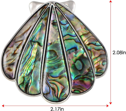 Alilang Silvery Tone Abalone Shell Scalloped Ocean Sea Brooch Pin Pendant Custom Jewelry Gifts for Women...