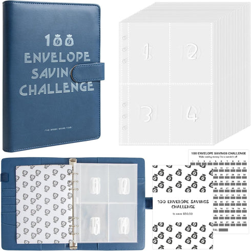 100 Envelopes Money Saving Challenge, Savings Challenges Book with Envelopes & Challenge Tracker, Motivational Process to Save $5050, 100 Envelope...
