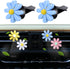 10 Pcs Embroidery Cute Flower Car Accessories Set Floral Steering Wheel Cover Car Air Vent Clips Center Console Armrest Cushion Car Cup Mats Seat ...