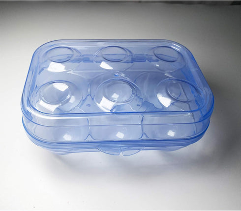 JAMOR 6 Grid Egg Storage Box Refrigerator Crisper Egg Protection Box Portable Egg Carriage Container For Camping Picnic Essential (Blue)...