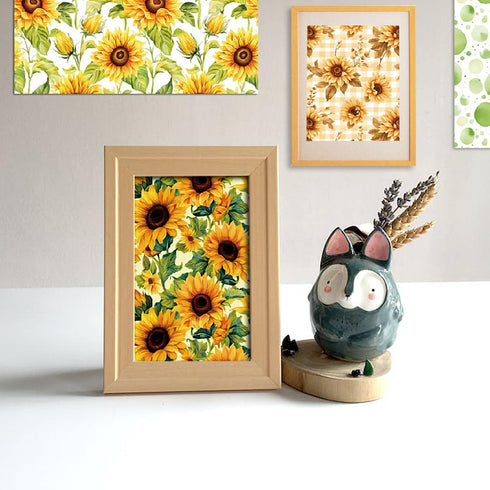 Scrapbook Paper 6X6, Card Making Supplies, Single-Sided Cardstock Paper Pads, Decorative Craft Paper, Sunflower Pattern Paper Pack, Decopodge Pape...