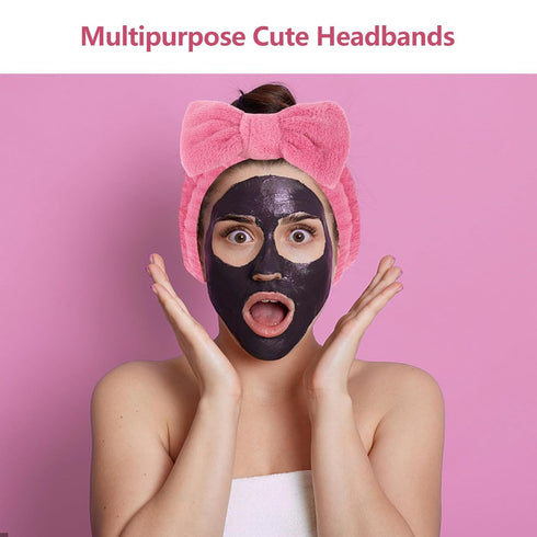 Ondder 8 Pcs Spa Headband Makeup Headband Fuzzy Skincare Headbands Terry Cloth Face Wash Headband Head Band for Skin Care Make Up Headbands for Wo...
