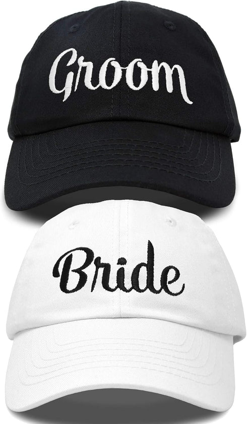 DALIX Bride Groom Dad Hats Baseball Caps Newlywed Wedding Party Gift...