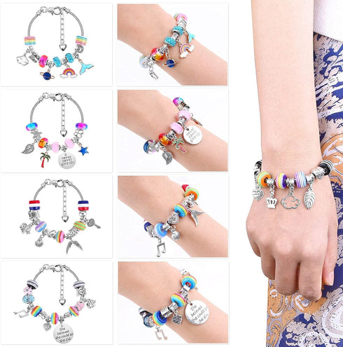 Acejoz 85 Pcs Charm Bracelet Making Kit, DIY Charm Bracelets Beads for Adults and Beginner Jewelry Making Kit...
