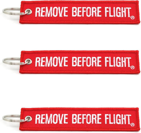 Rotary13B1 Remove Before Flight Key Chain - 3 Pack Red...